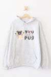 Pug Hoodie Grey