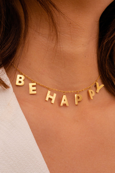Be Happy - 18K Gold Necklace Necklace Selfawear 