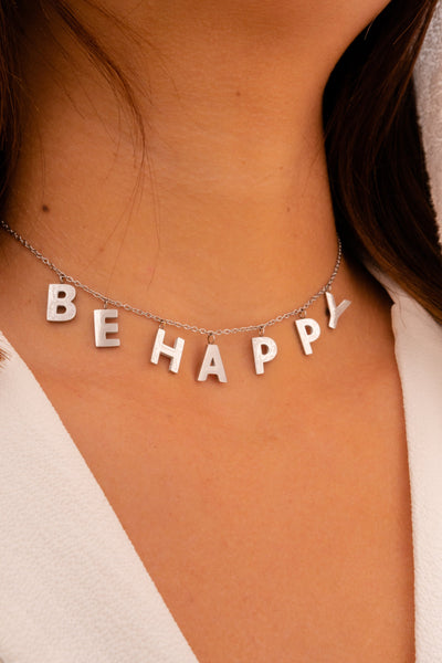 Be Happy - Silver Necklace Necklace Selfawear 