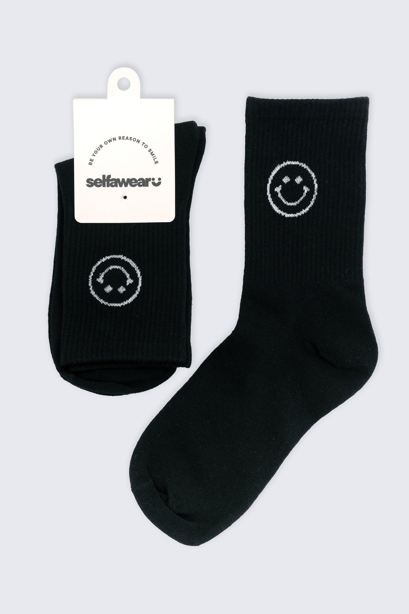 Be Happy Sock - Black Socks Selfawear 