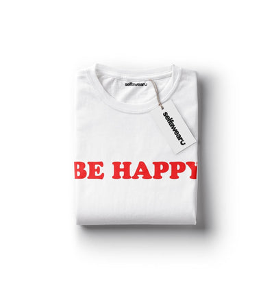 Be Happy T-Shirt White Shirts Selfawear 