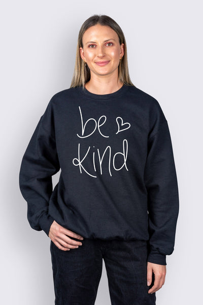 Be Kind Heart Sweatshirt Black Sweatshirt Selfawear 