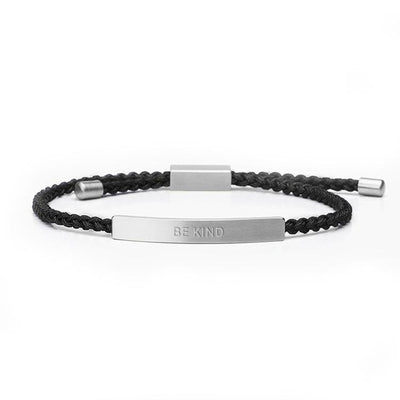 Be Kind - Silver Bracelet Selfawear Black Silver 