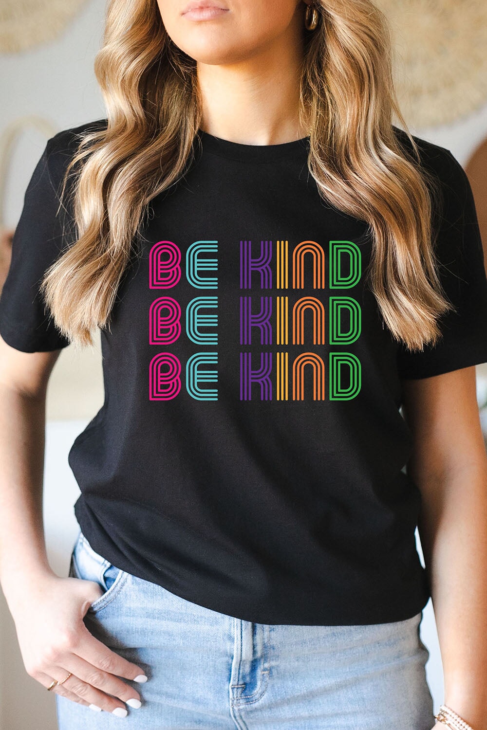 Be Kind Vibrant T-Shirt Black Shirts Selfawear 