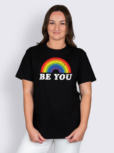 Be You Rainbow T-Shirt Black Shirts Selfawear 