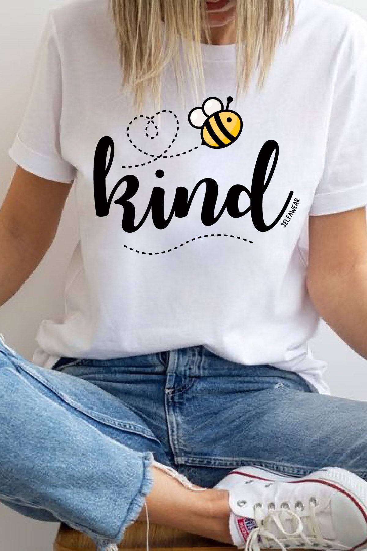 BEE Kind Script T-Shirt White | Selfawear®