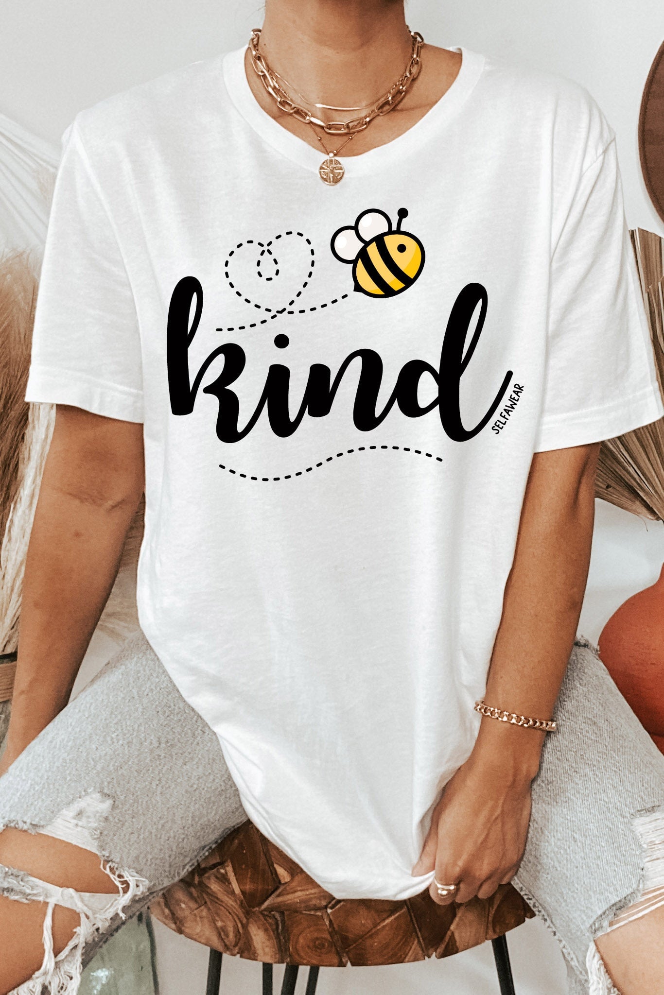 BEE Kind Script T-Shirt White | Selfawear®
