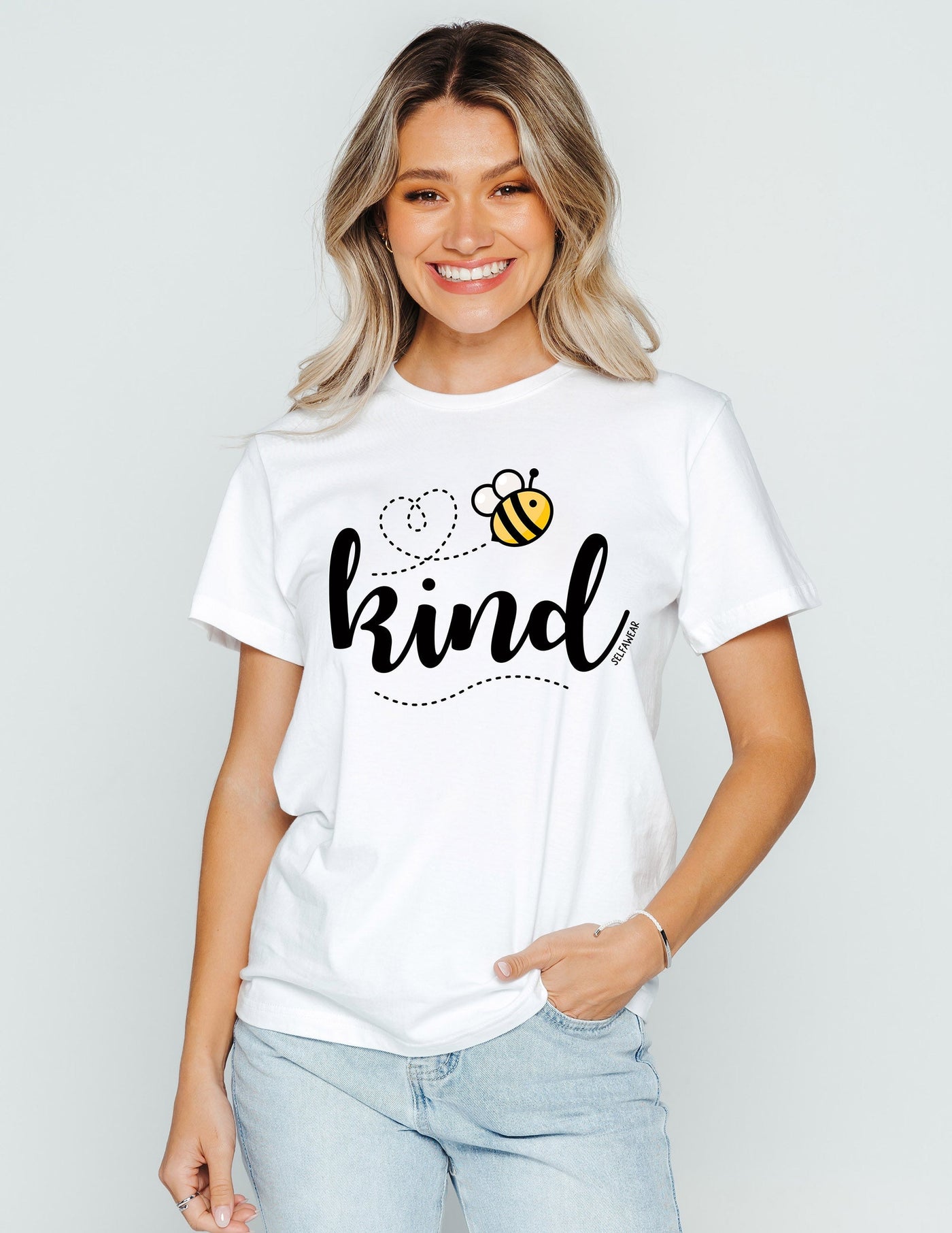 BEE Kind Script T-Shirt White | Selfawear®