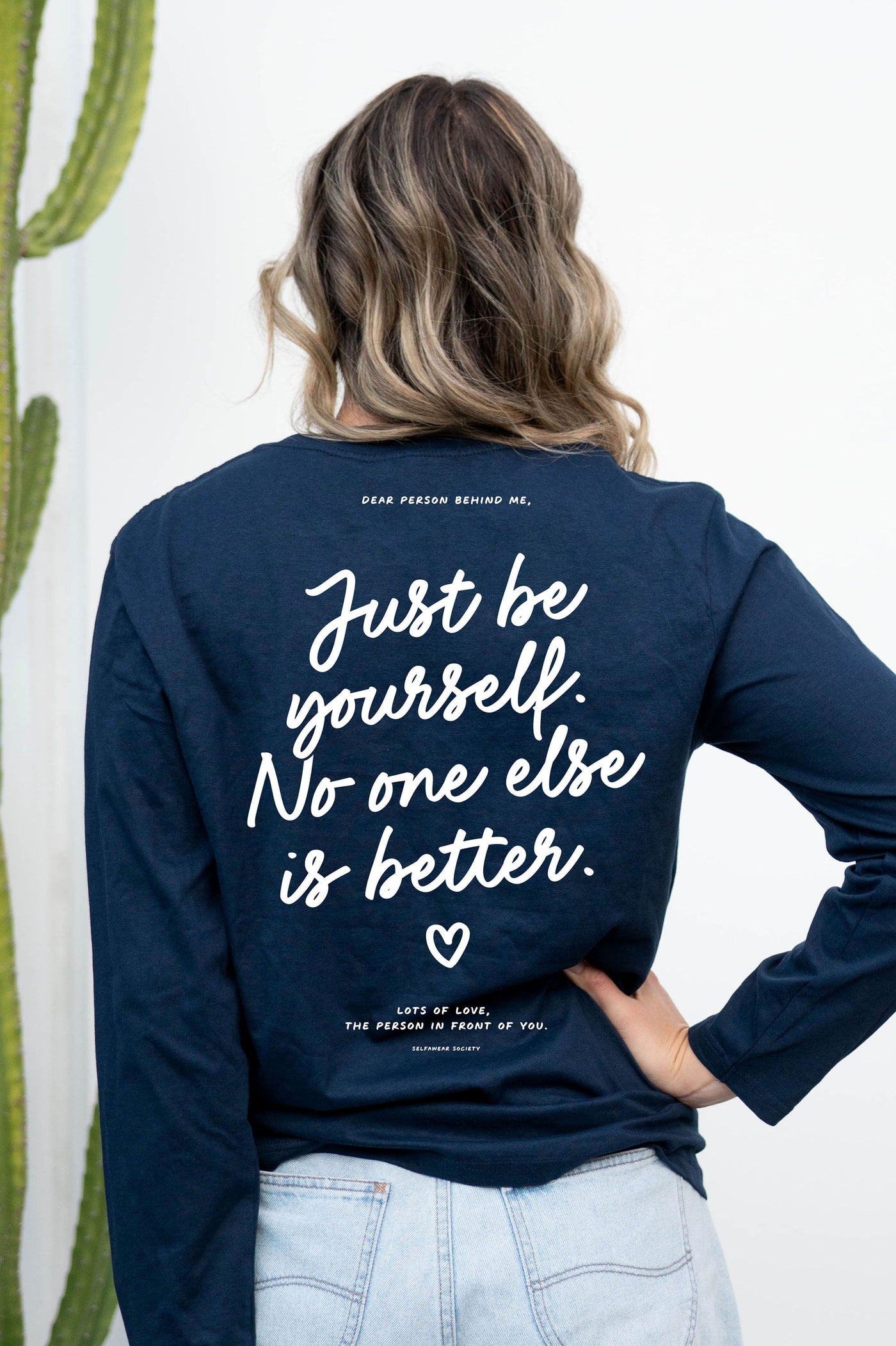 Be.YOU.tiful Long Sleeve T-Shirt Navy Long Sleeve Shirts Selfawear 