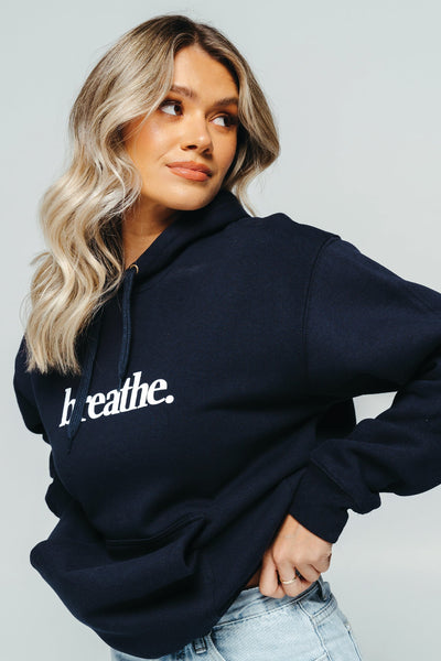 Breathe. Hoodie Navy Fleece Selfawear 