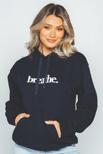 Breathe. Hoodie Navy Fleece Selfawear 