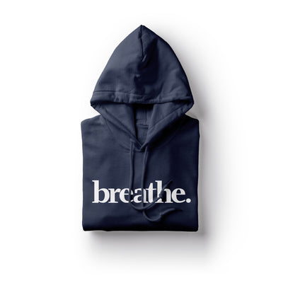 Breathe. Hoodie Navy Fleece Selfawear XS 