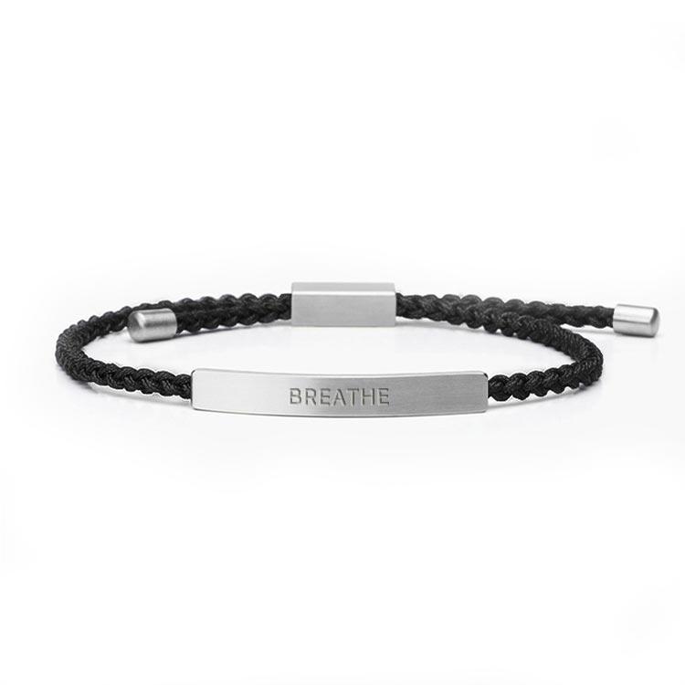 Breathe - Silver Bracelet Bracelet Selfawear Obsidian 