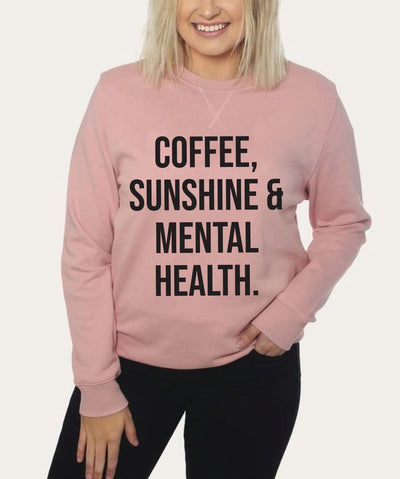 Coffee and Sunshine Note Sweatshirt Blush Sweatshirt Selfawear 