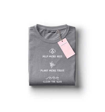 Environmentally Friendly T-Shirt Grey Marle Shirts Selfawear XS 