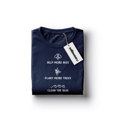 Environmentally Friendly T-Shirt Navy Shirts Selfawear XS 
