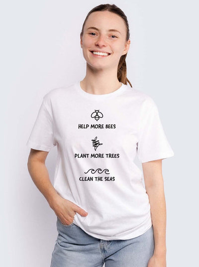 Environmentally Friendly T-Shirt White Shirts Selfawear 