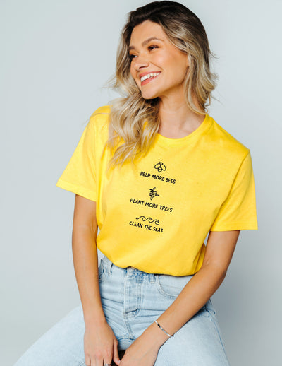 Environmentally Friendly T-Shirt Yellow Shirts Selfawear 