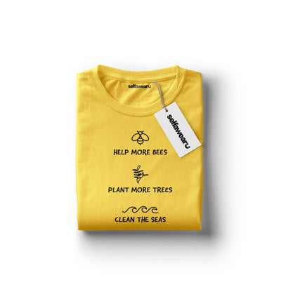 Environmentally Friendly T-Shirt Yellow Shirts Selfawear XS 
