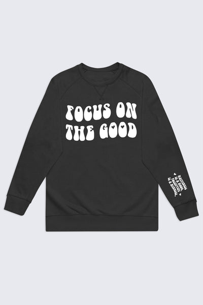 Focus On The Good Note Sweatshirt Black Sweatshirt Selfawear 