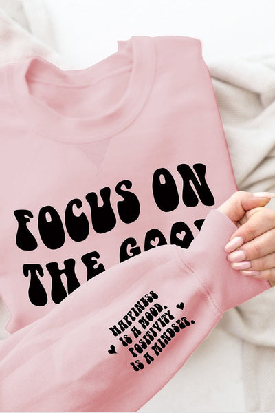 Focus On The Good Note Sweatshirt Blush Sweatshirt Selfawear 