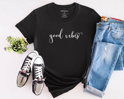 Good Vibes T-Shirt Black Shirts Selfawear 