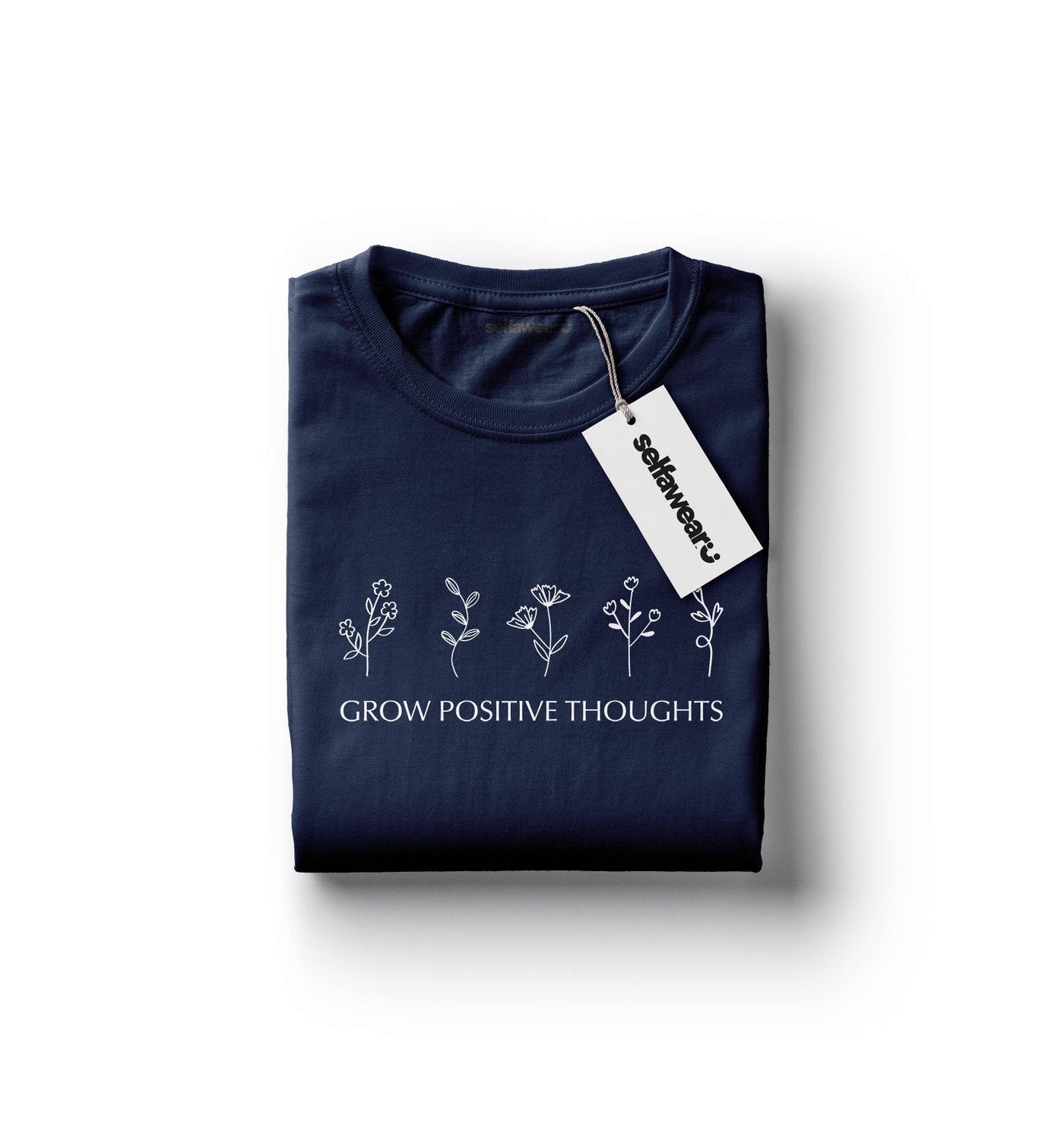 Grow Positive Thoughts T-Shirt Navy Shirts Selfawear Navy XS 