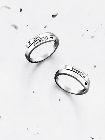 I Am Enough - 925 Sterling Silver Ring Ring Selfawear 