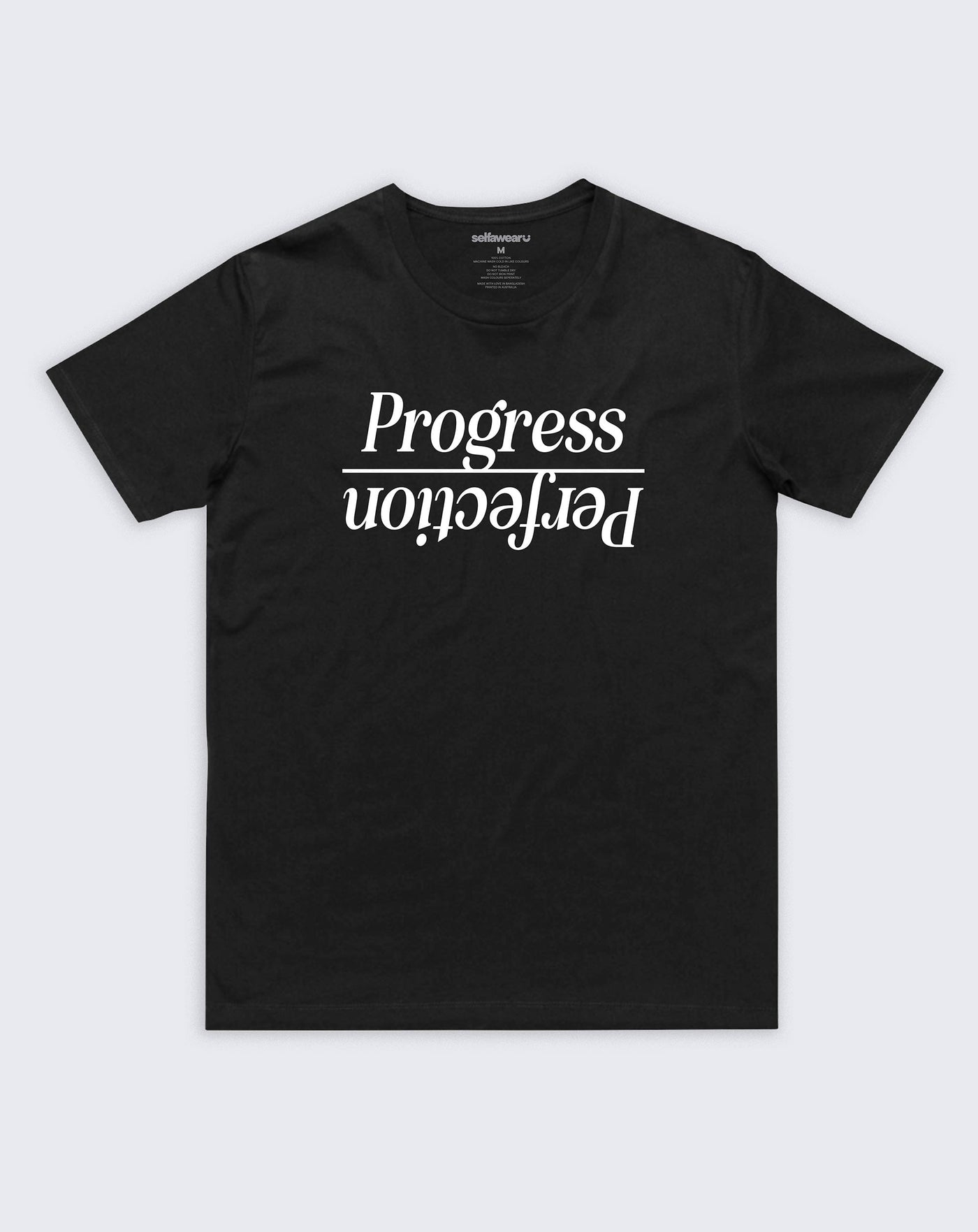 Progress Over Perfection T-Shirt Black Shirts Selfawear 