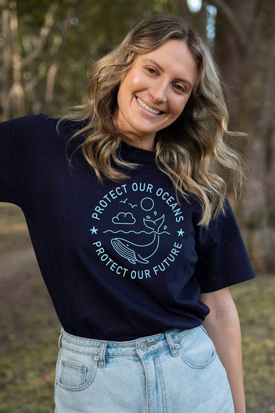 Protect Our Oceans T-Shirt Navy Shirts Selfawear 