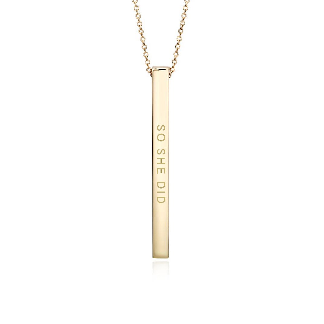 "She Believed She Could So She Did" Bar Necklace Bar Necklace Selfawear 