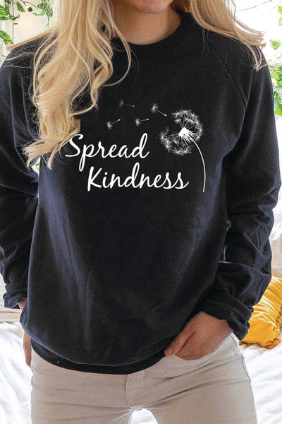 Spread Kindness Sweatshirt Black Sweatshirt Selfawear S 