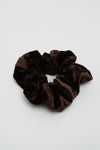 Velvet Hair Scrunchie - Brown