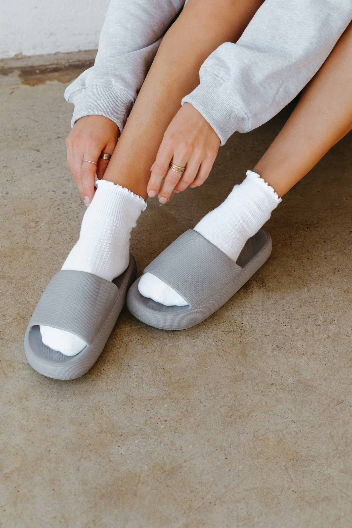 Wellness Slides Grey Footwear Selfawear 